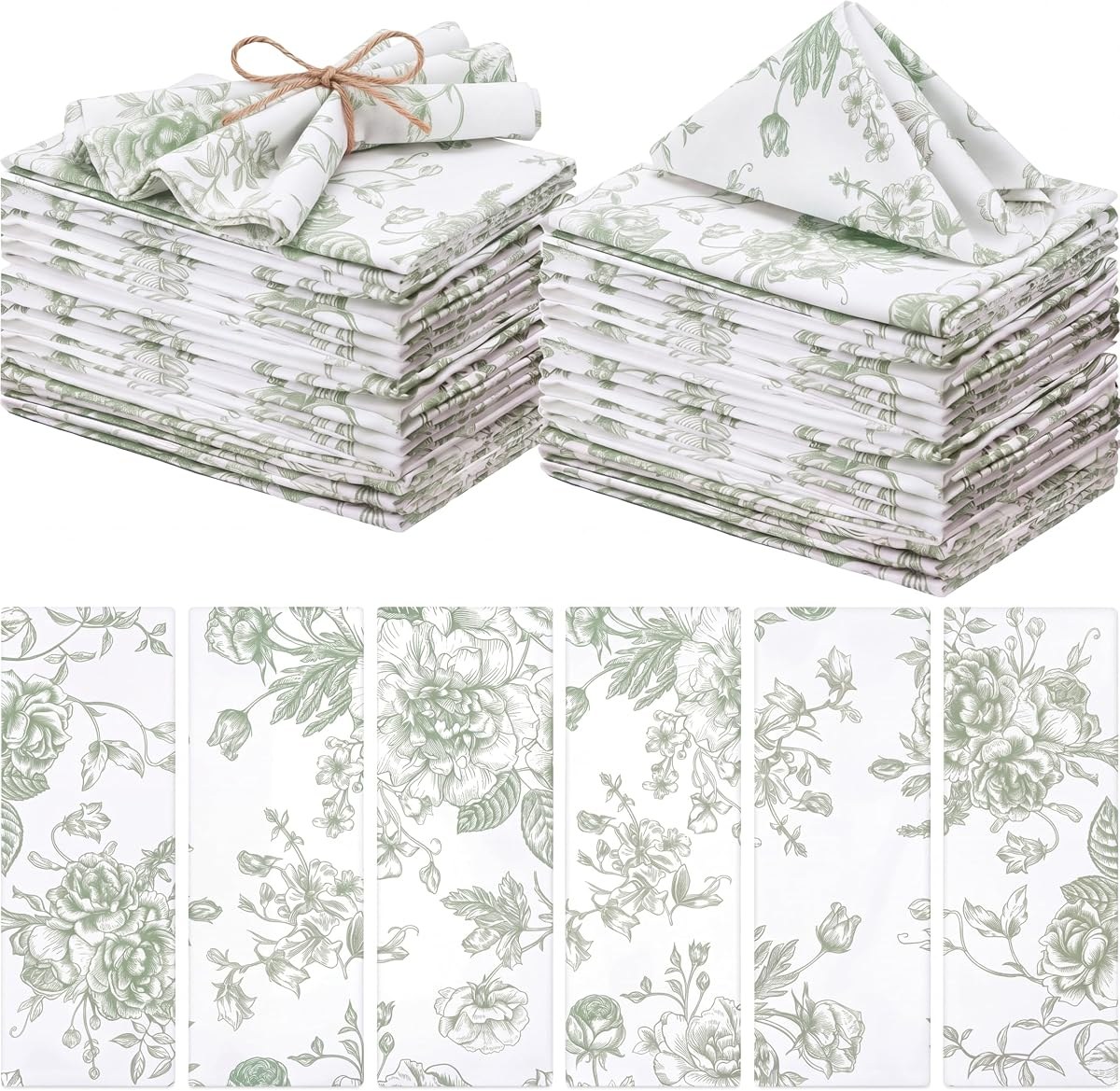Floral Cloth Napkins, Set of 12