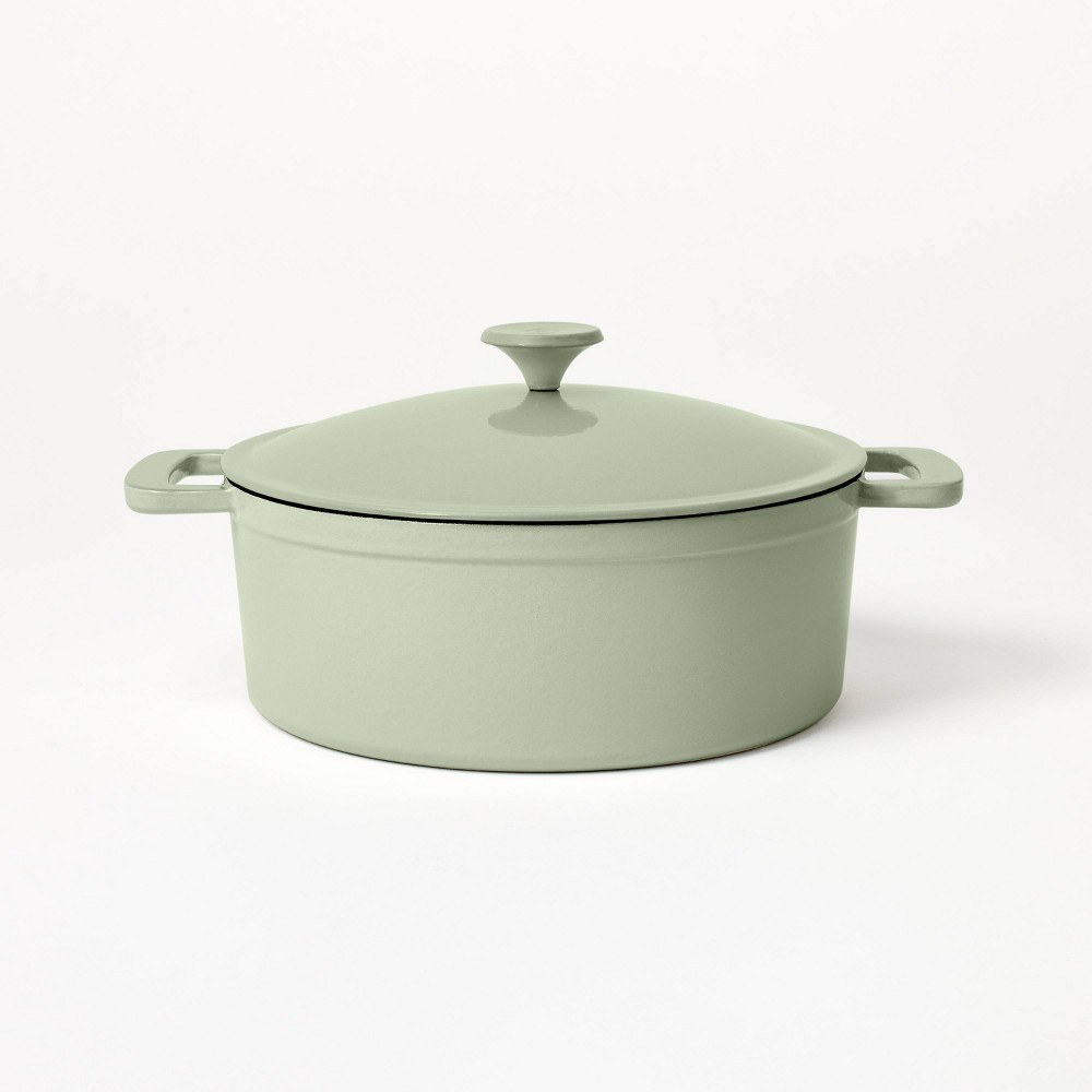 5.5qt Enamel Dutch Oven, Sage Green