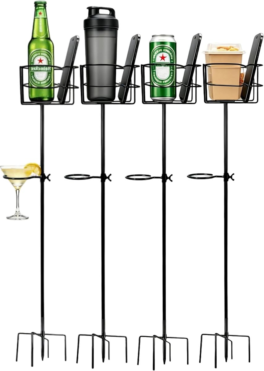 Outdoor Drink Holder Stakes, Set of 4