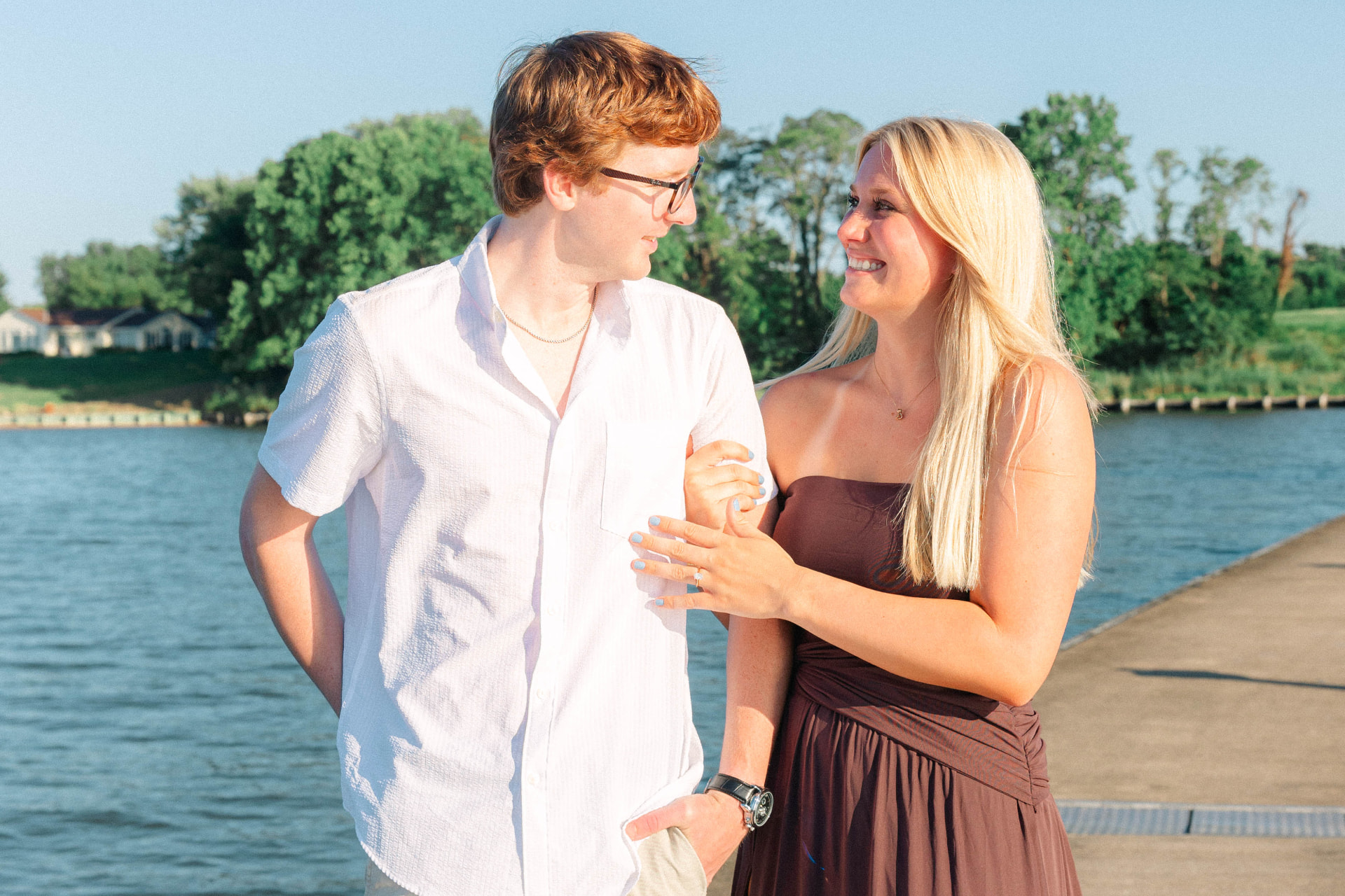 Samantha and Colin together by the water