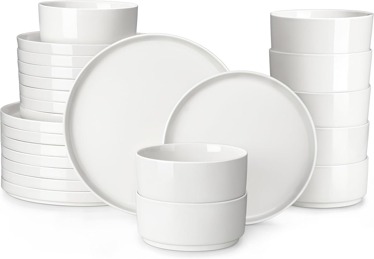 Porcelain Dinnerware Set for 8, 24 Pieces